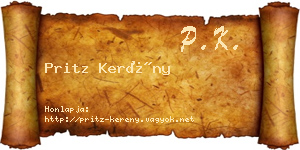 Pritz Kerény névjegykártya